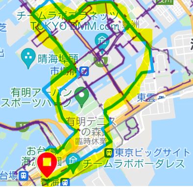 レビュー お台場 豊洲ランニングコースを実際に走ってみた Garmin